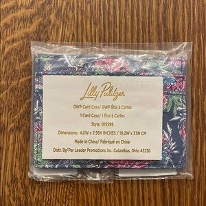 NWT Lilly Pulitzer Blue and Pink Floral Card Holder